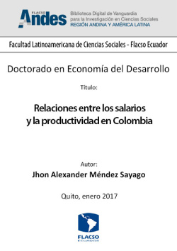 Relaciones entre los salarios y la productividad en Colombia